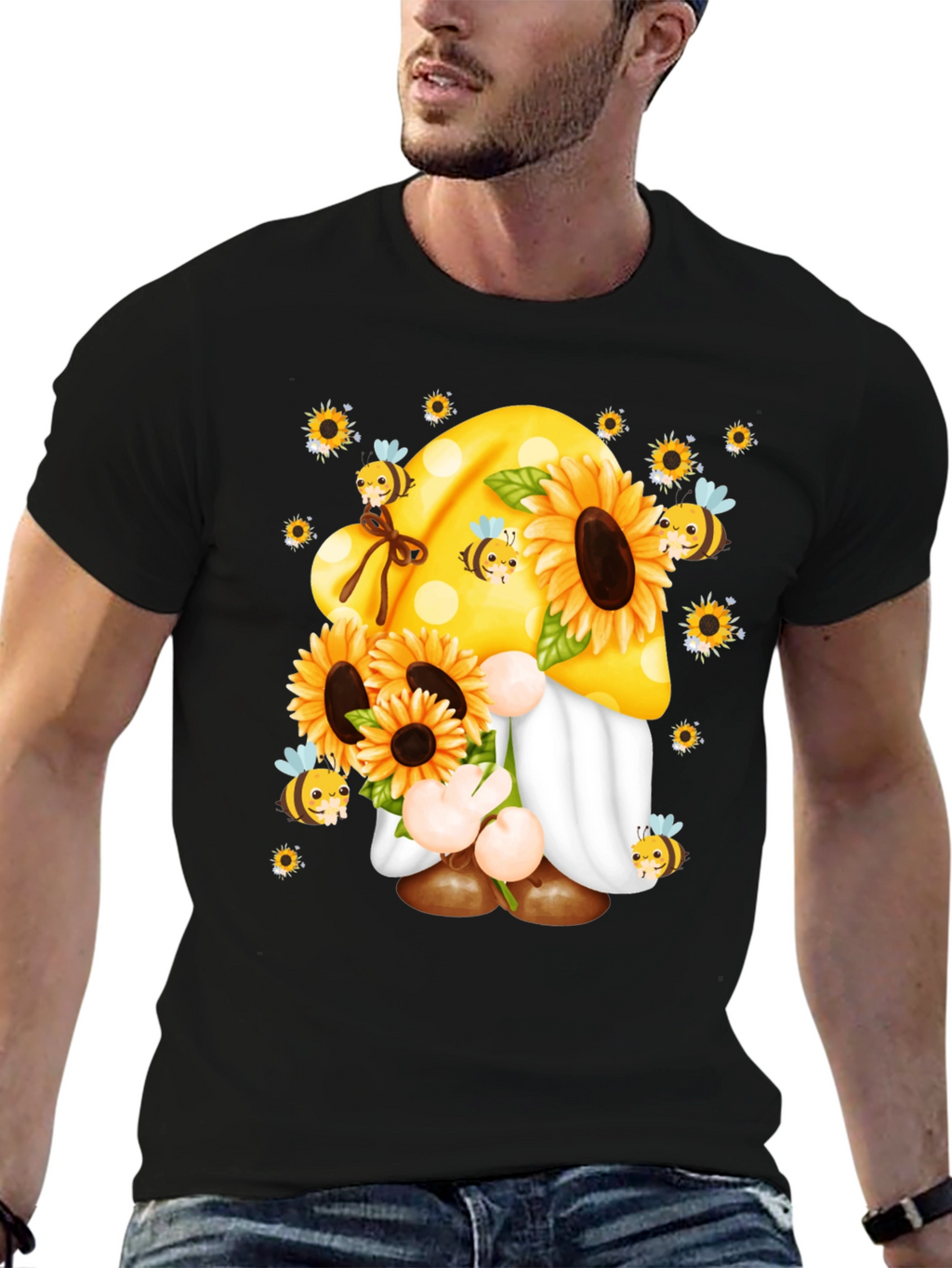 Sunflower Gnome T-Shirt - Bee Kind!