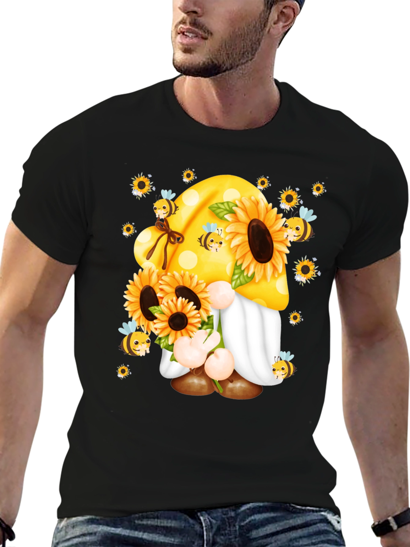 Sunflower Gnome T-Shirt - Bee Kind!