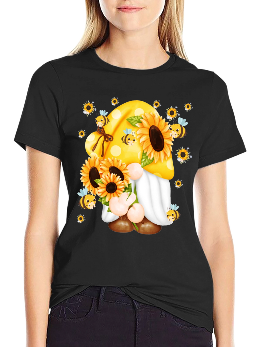 Sunflower Gnome T-Shirt - Bee Kind!