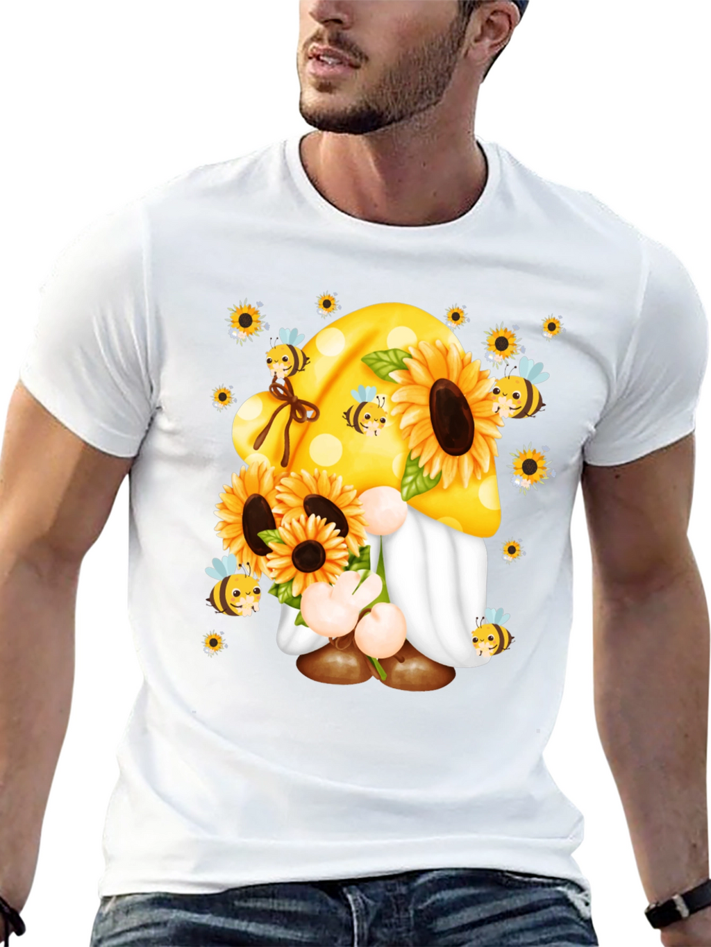 Sunflower Gnome T-Shirt - Bee Kind!