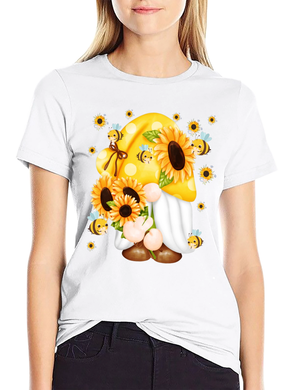 Sunflower Gnome T-Shirt - Bee Kind!