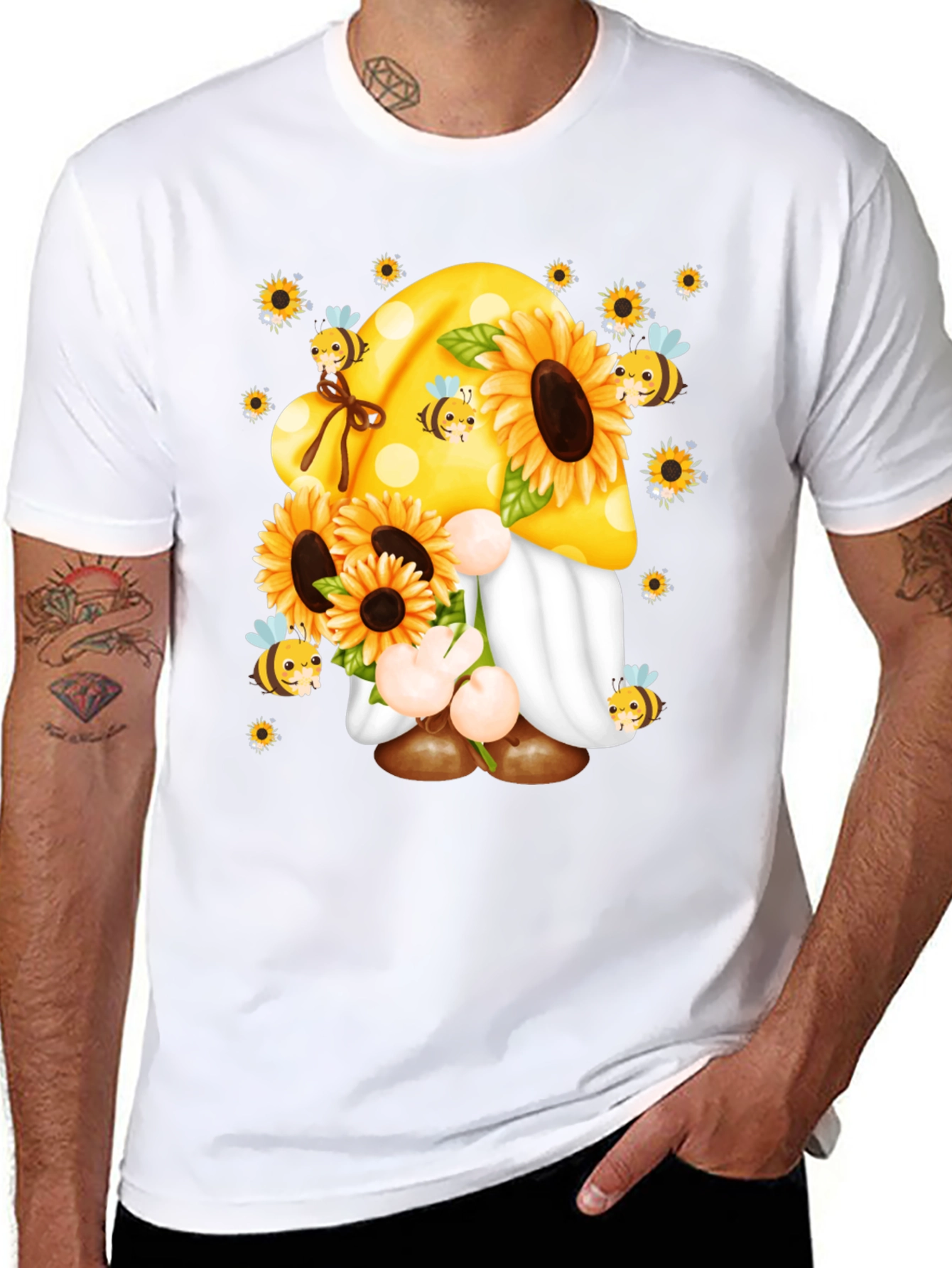 Sunflower Gnome T-Shirt - Bee Kind!