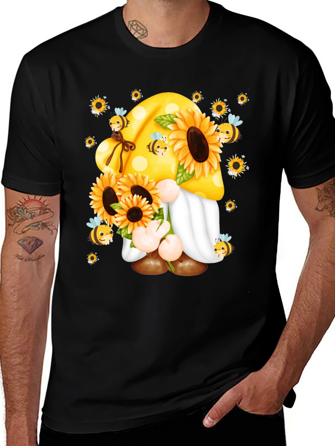 Sunflower Gnome T-Shirt - Bee Kind!