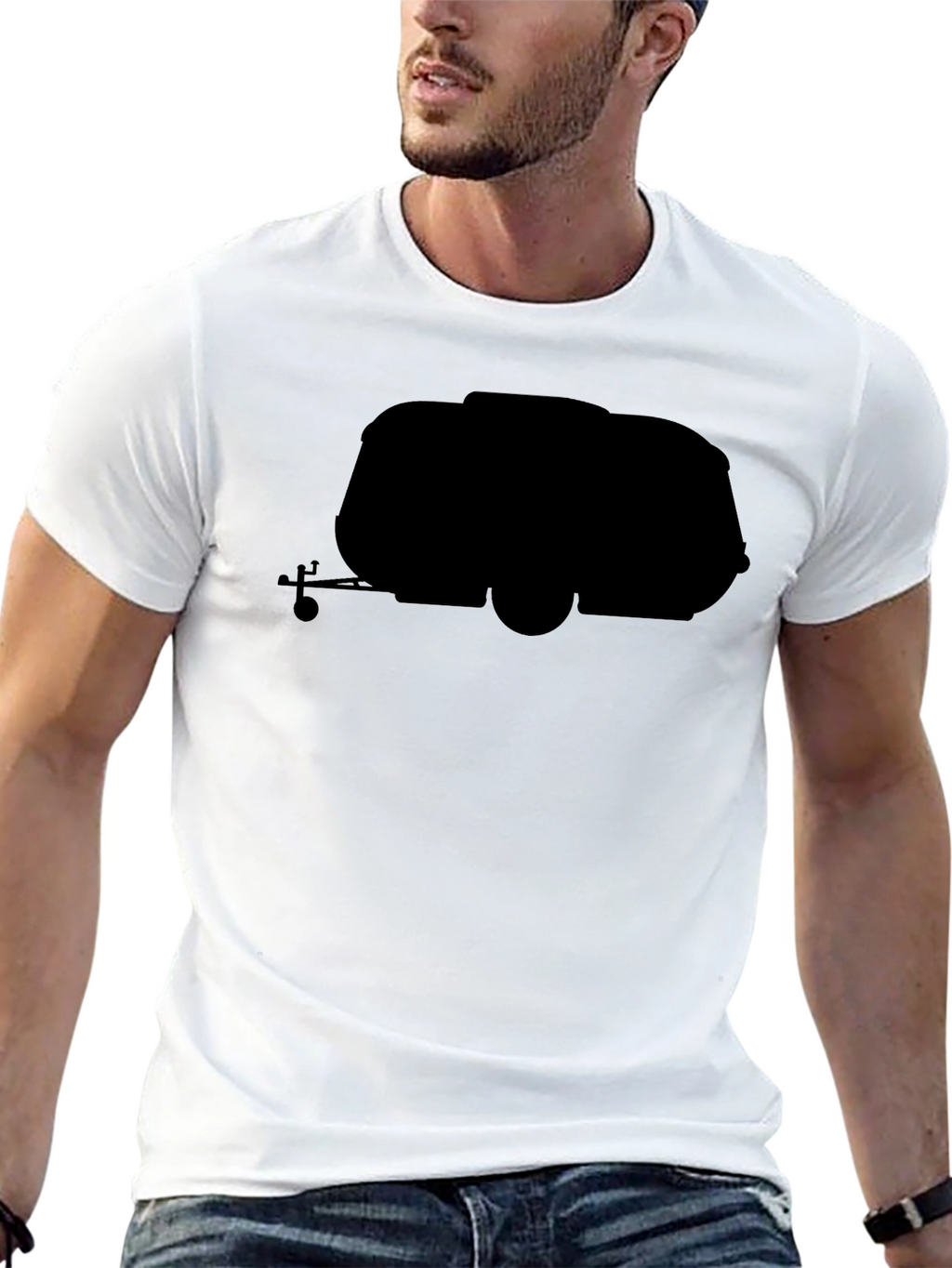 Retro Camper Black T-Shirt - Travel in Style