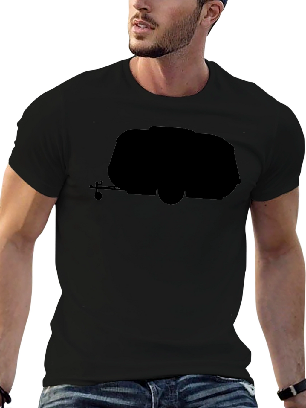 Retro Camper Black T-Shirt - Travel in Style