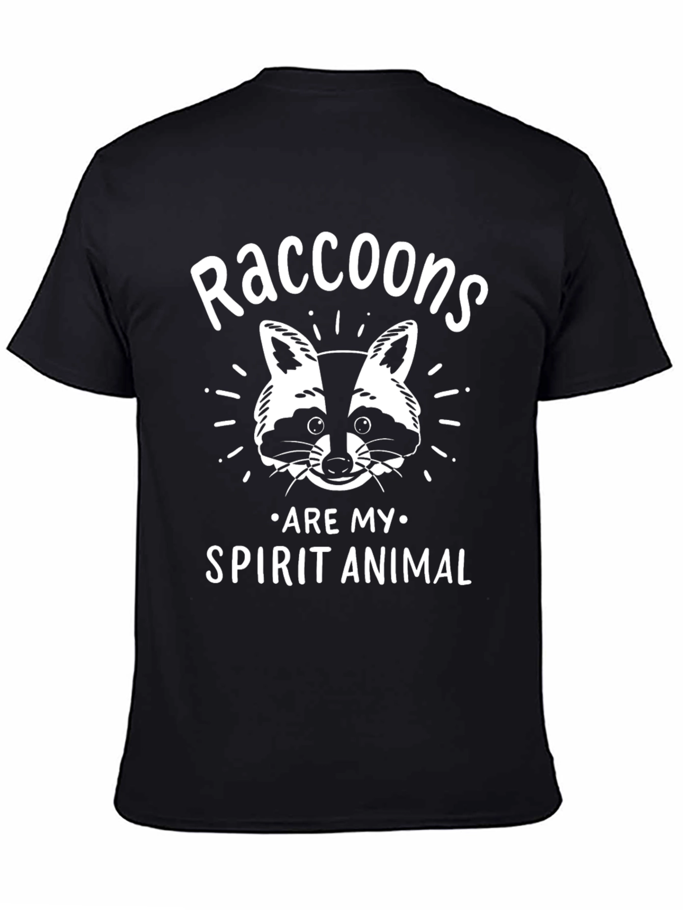 Raccoon Spirit Animal Graphic Tee - Unisex Black T-Shirt