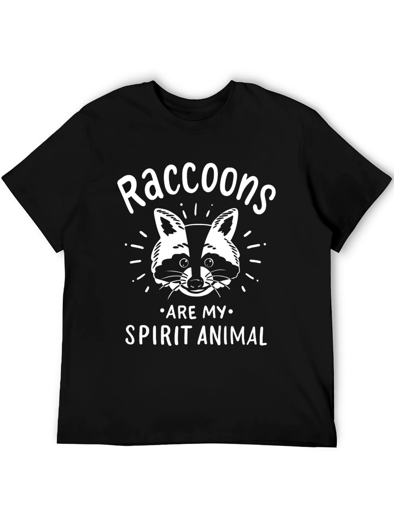 Raccoon Spirit Animal Graphic Tee - Unisex Black T-Shirt