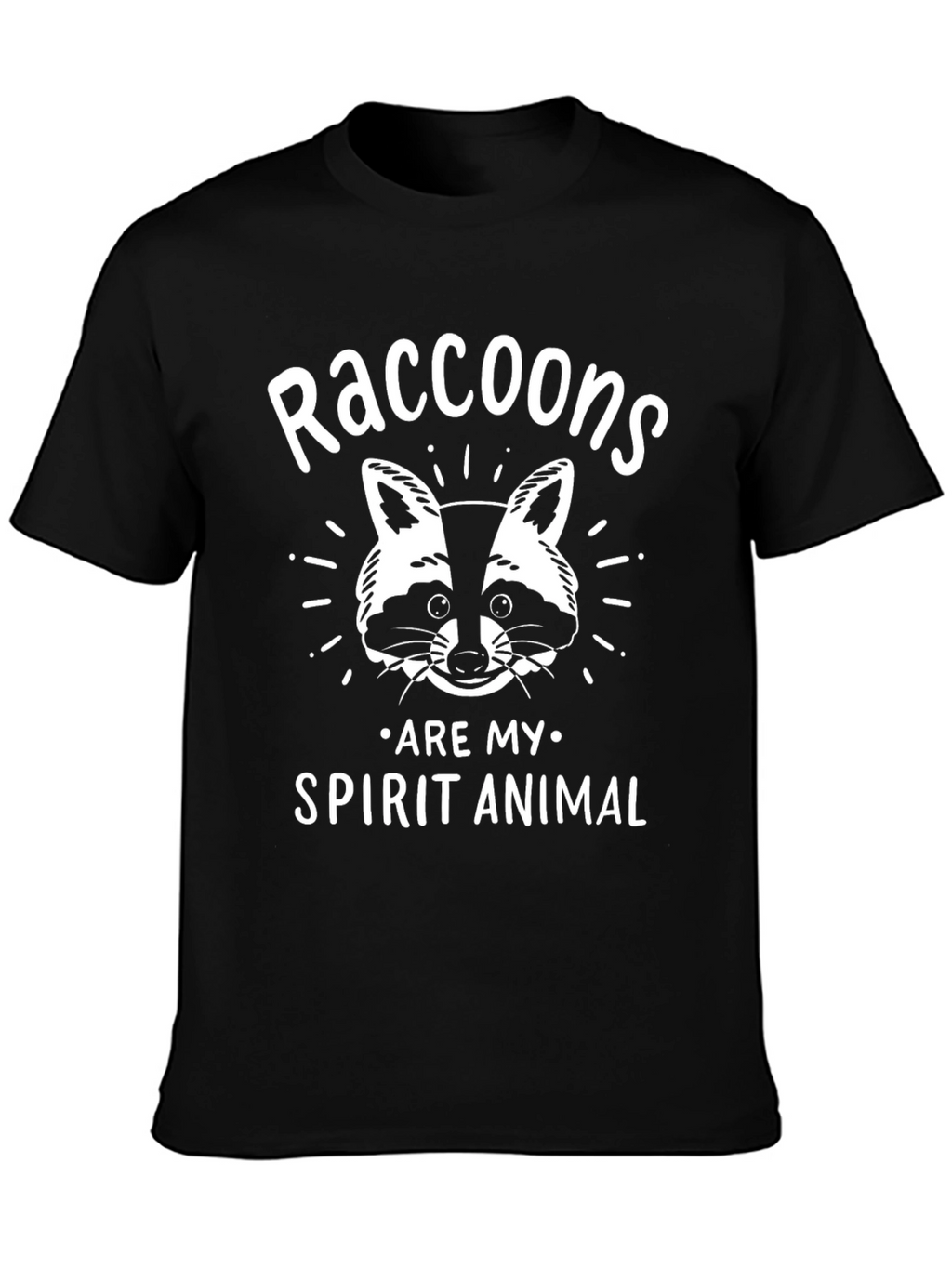Raccoon Spirit Animal Graphic Tee - Unisex Black T-Shirt