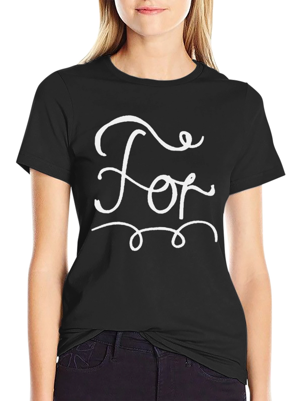 Stylish Black T-Shirt with White For Graphic