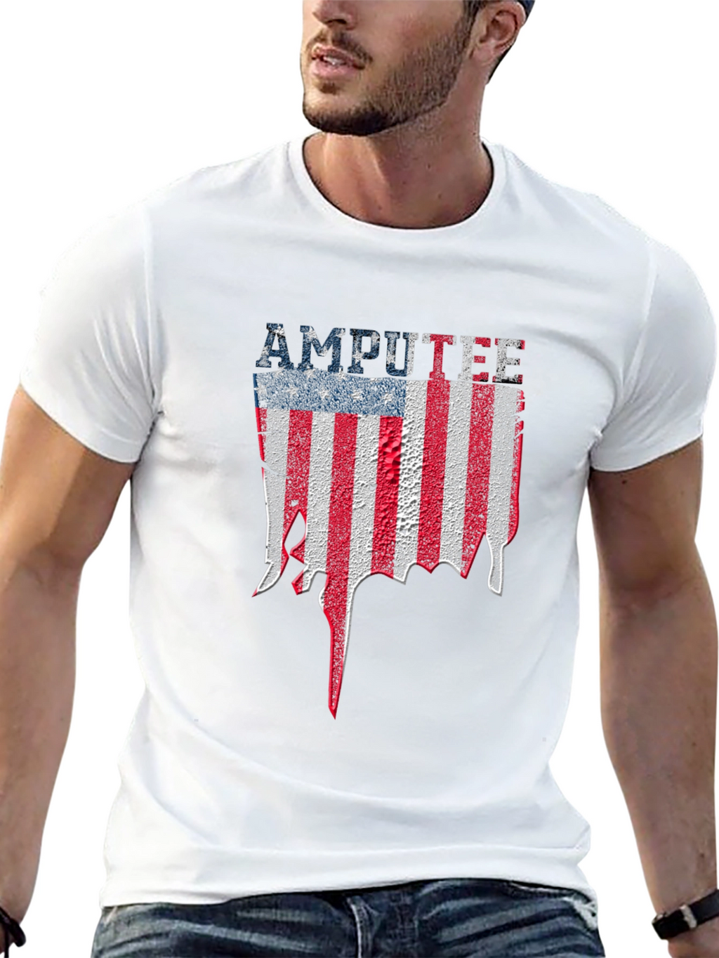 Amputee USA Flag Graphic T-Shirt