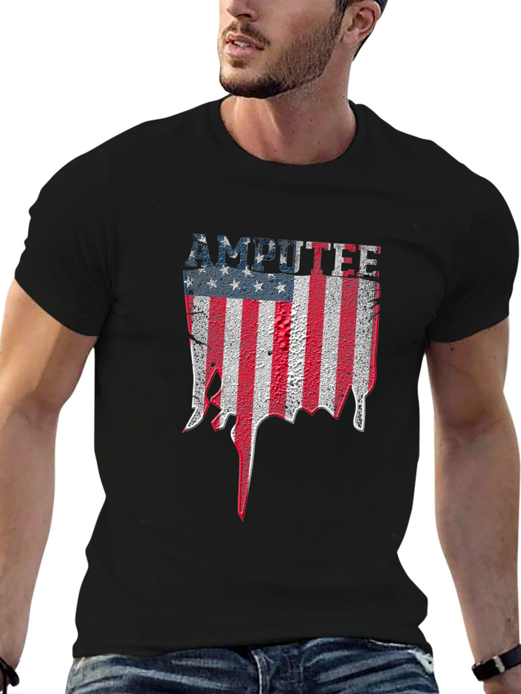 Amputee USA Flag Graphic T-Shirt