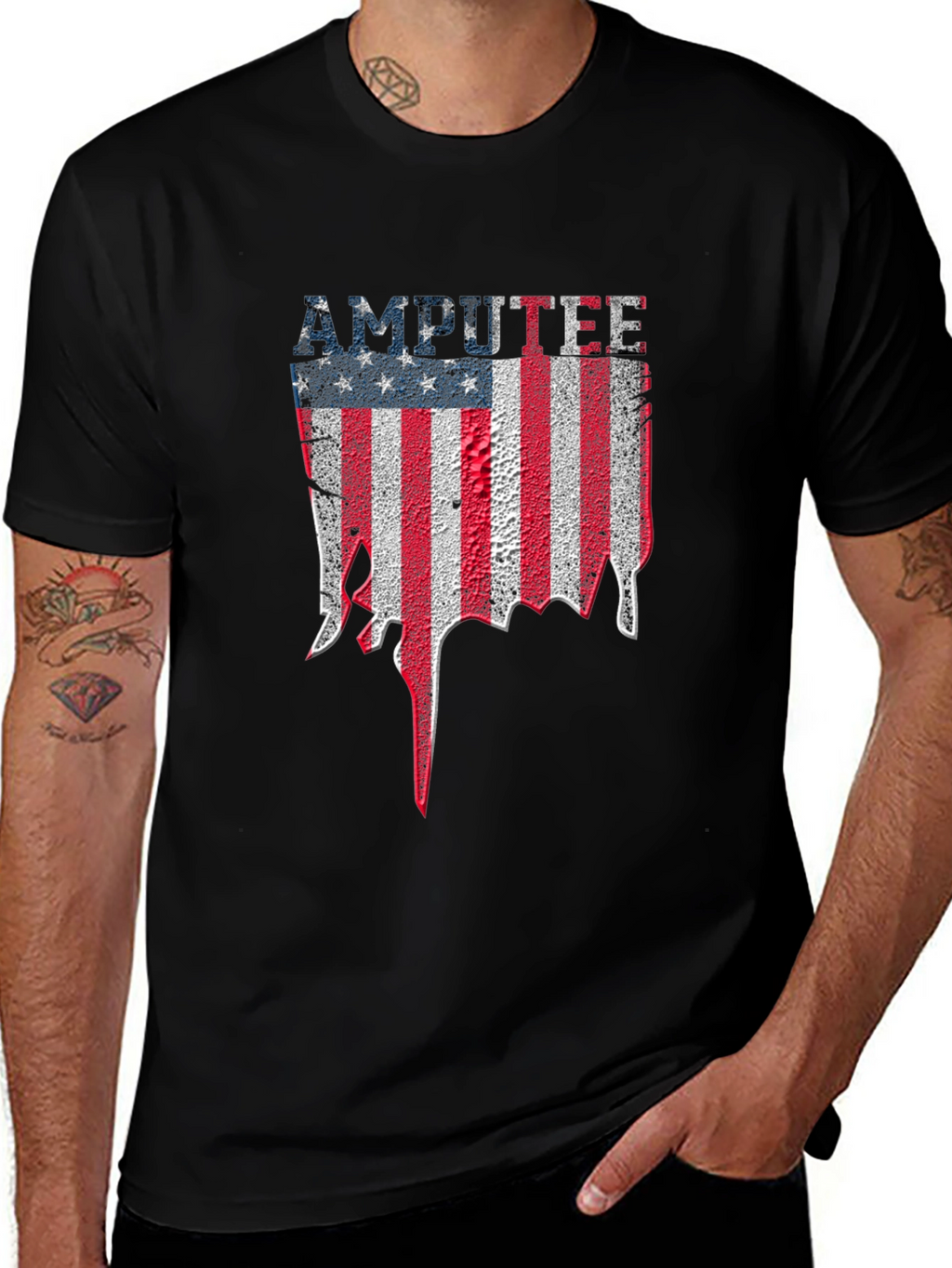 Amputee USA Flag Graphic T-Shirt