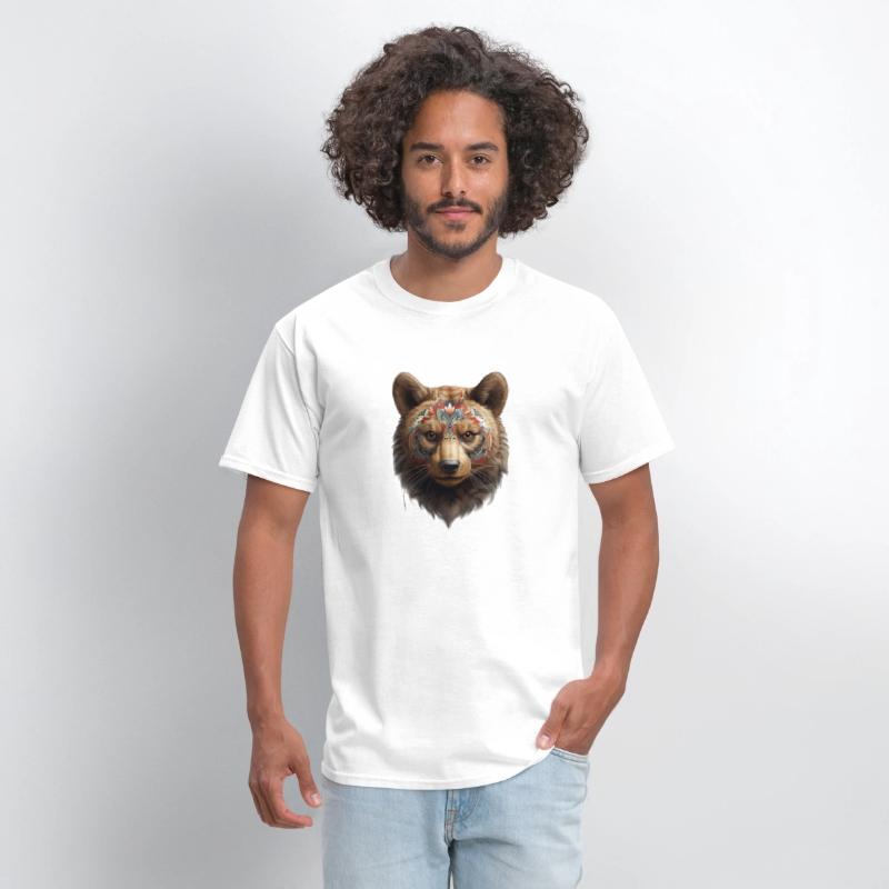 Bear face, animal, decorated