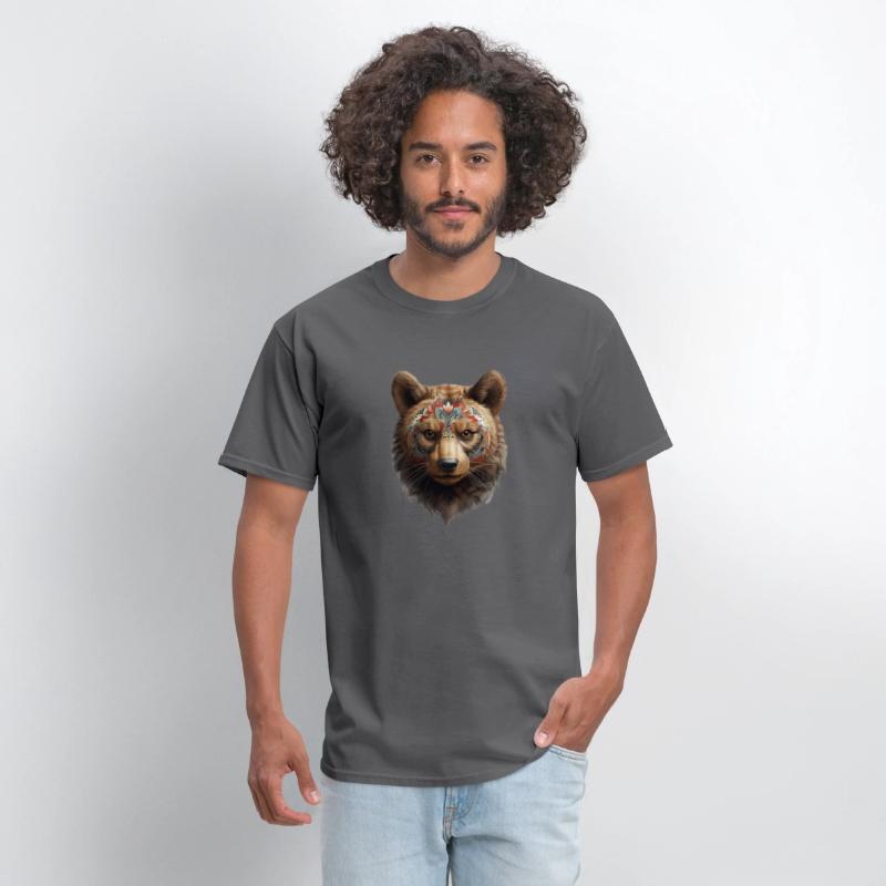 Bear face, animal, decorated
