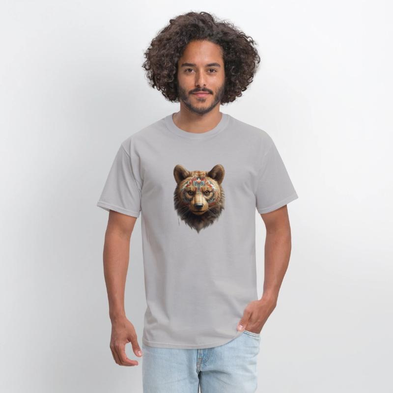 Bear face, animal, decorated