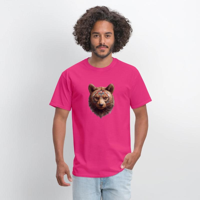 Bear face, animal, decorated