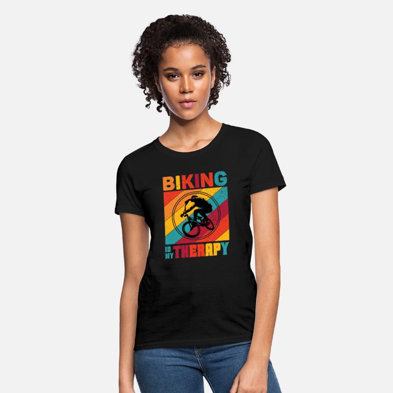 Biking Is My Therapy Tee For Cyclists Cycling
