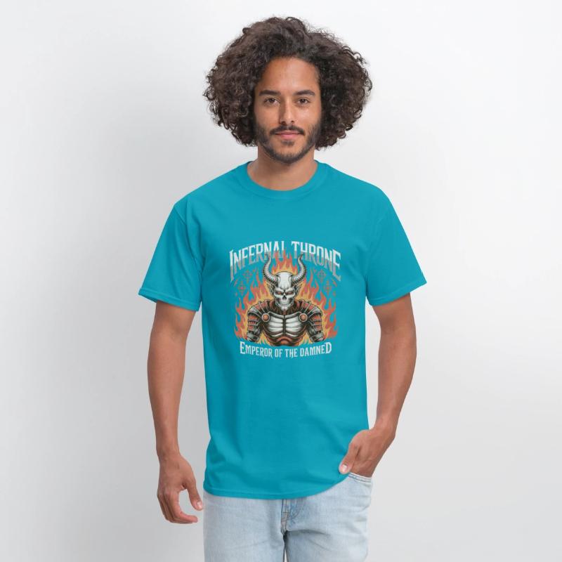Biomechanical Skull Flame Metal Shirt