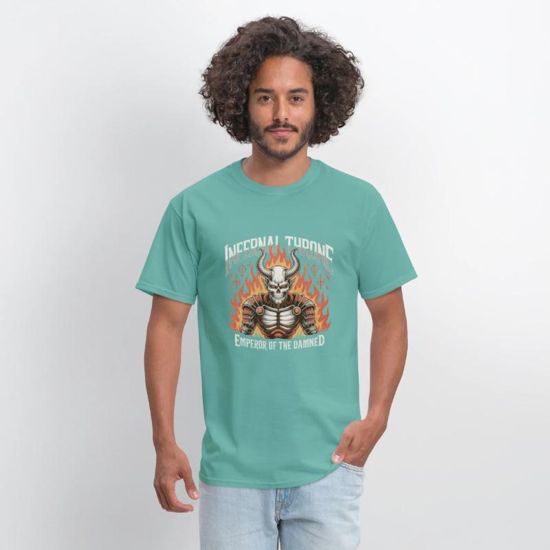 Biomechanical Skull Flame Metal Shirt