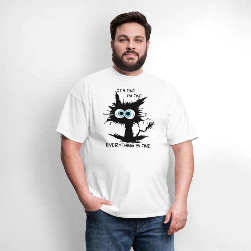 Black Cat It's Fine I'm Fine Everything Is Fine!
