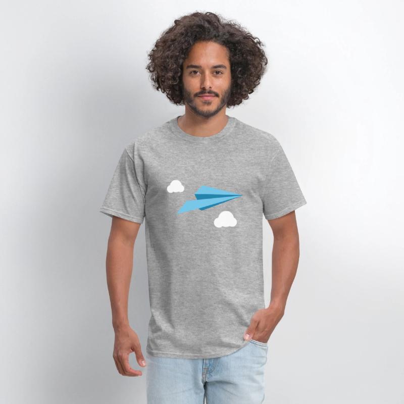 Blue Paper Airplane Paper Plane with white Clouds