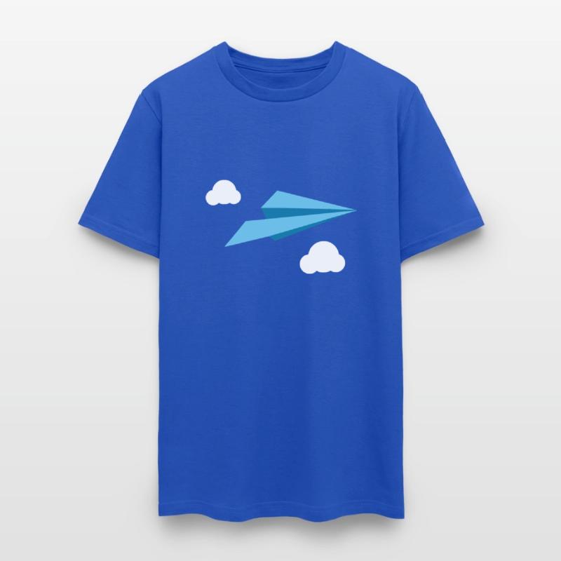 Blue Paper Airplane Paper Plane with white Clouds