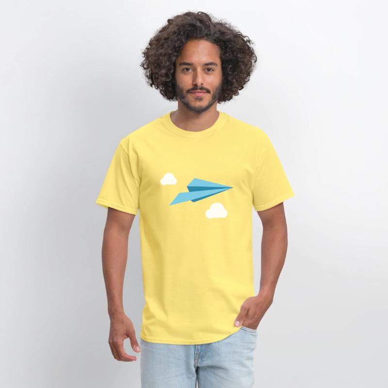 Blue Paper Airplane Paper Plane with white Clouds