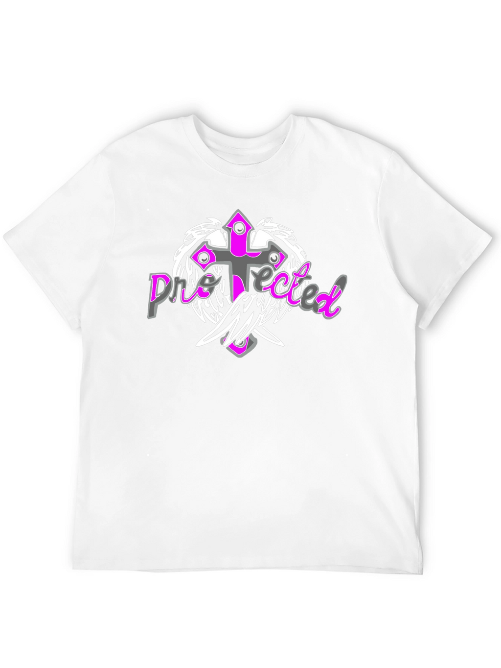 Protected Cross Graphic Tee - Stylish Black Shirt