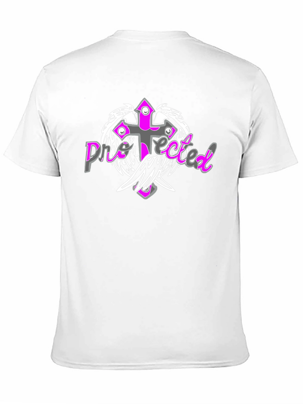 Protected Cross Graphic Tee - Stylish Black Shirt