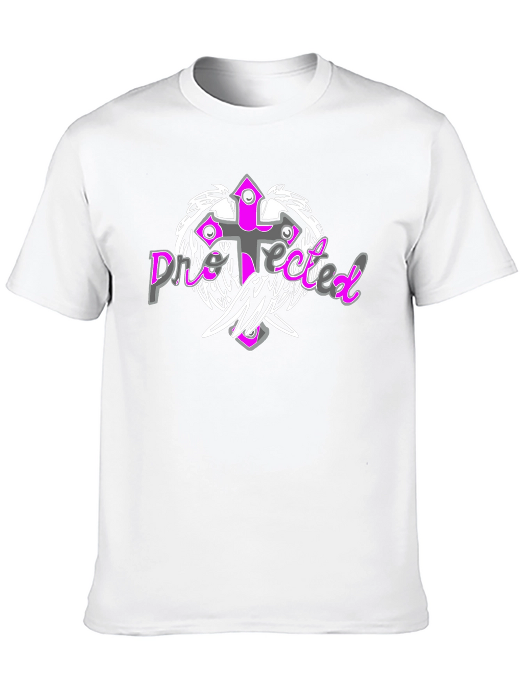 Protected Cross Graphic Tee - Stylish Black Shirt