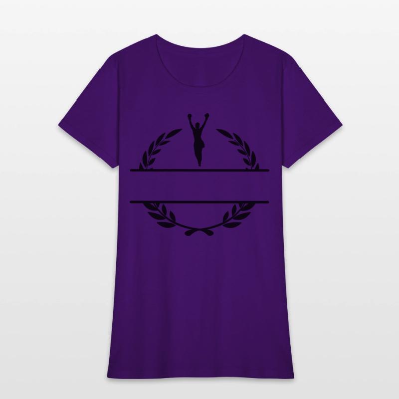 Boxer with hands up winner in laurel wreath