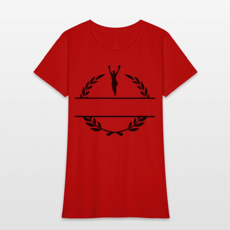 Boxer with hands up winner in laurel wreath