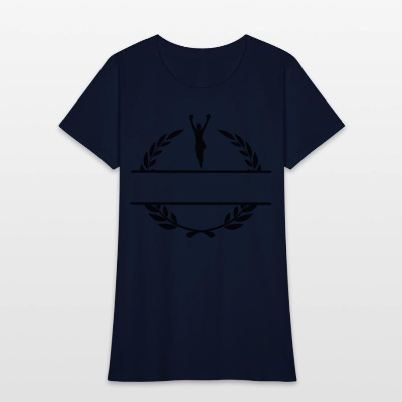 Boxer with hands up winner in laurel wreath