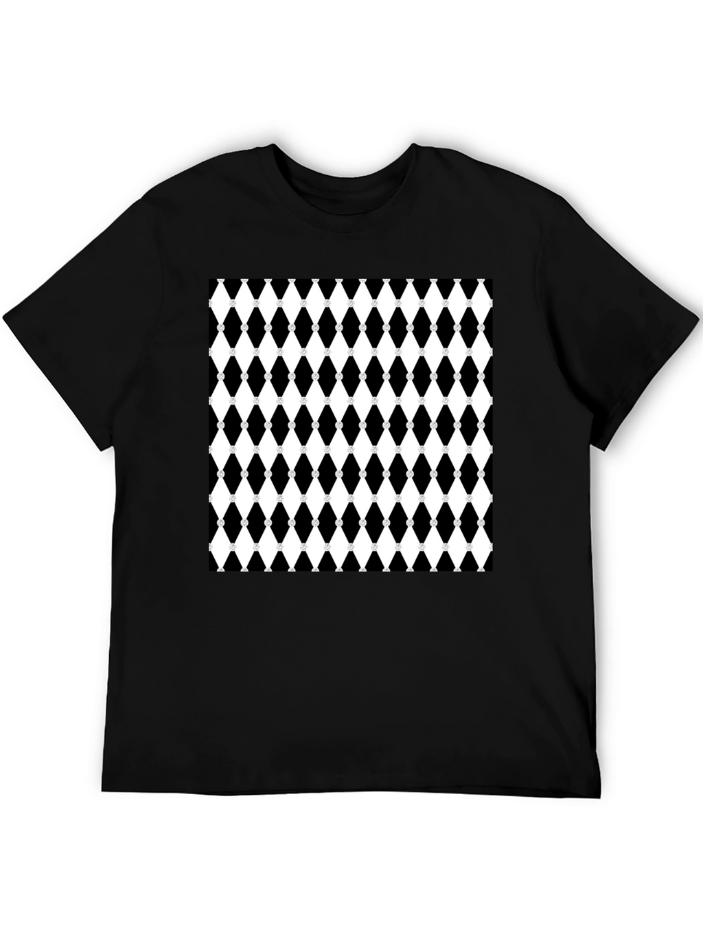 Bold Pattern Black T-Shirt