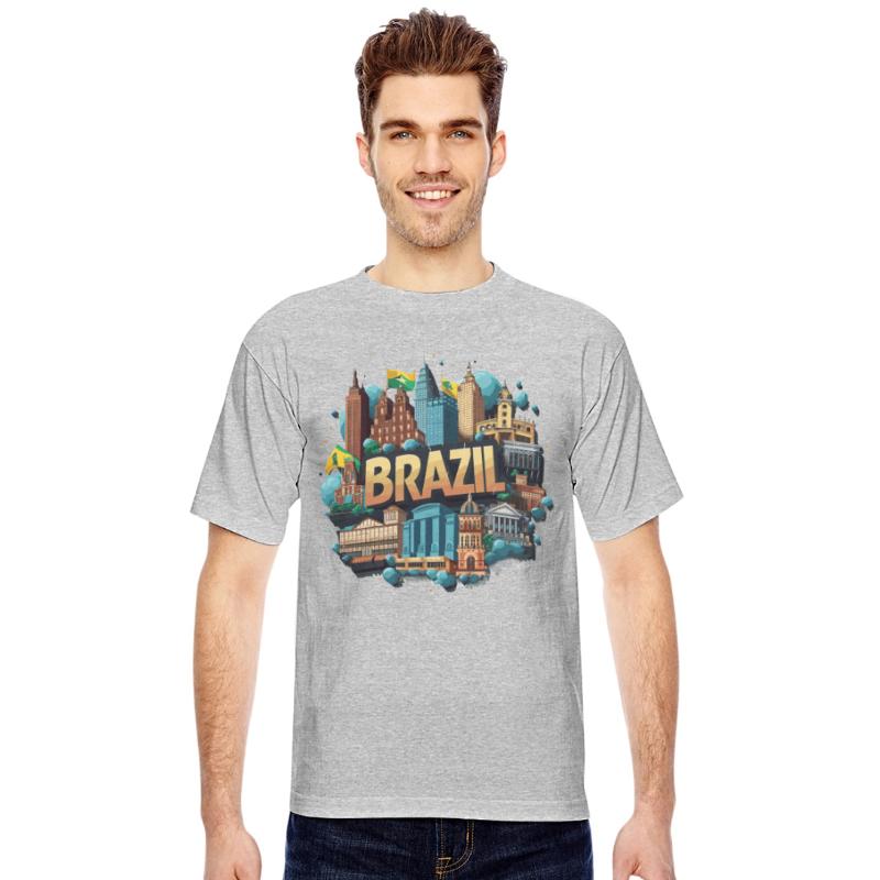 Brazil Cityscape with Artistic Skyline Splash