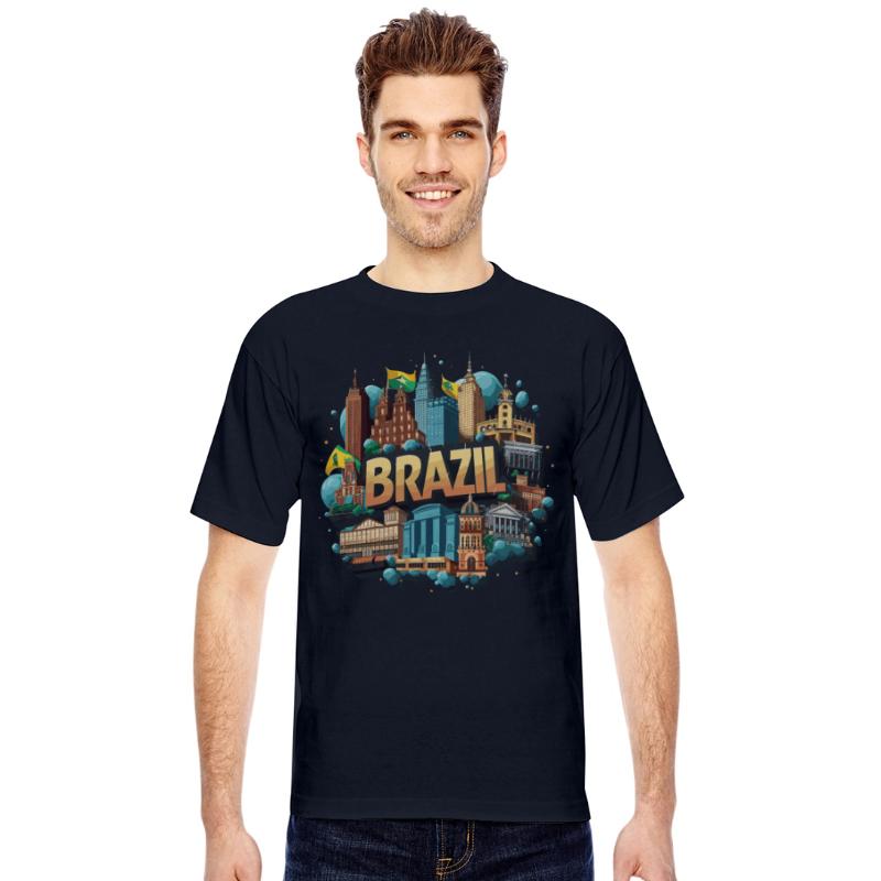Brazil Cityscape with Artistic Skyline Splash