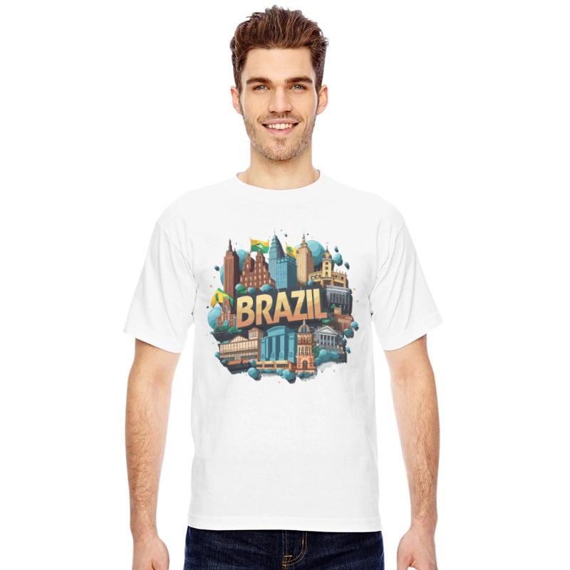 Brazil Cityscape with Artistic Skyline Splash
