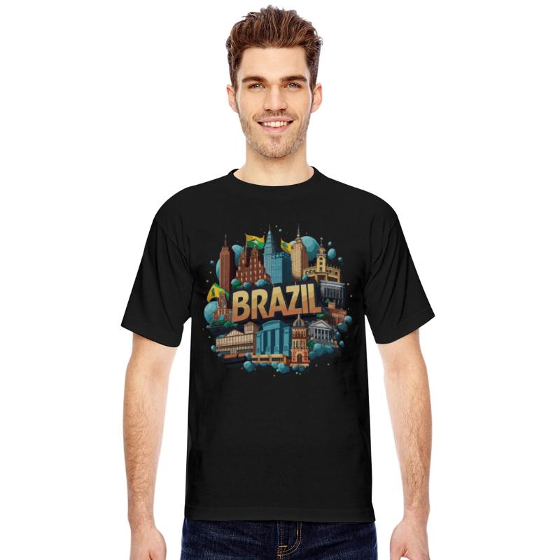 Brazil Cityscape with Artistic Skyline Splash