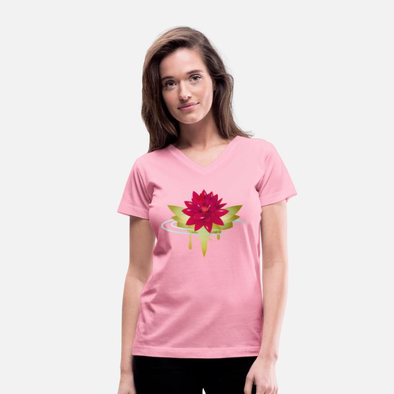 bright red lotus flower in water