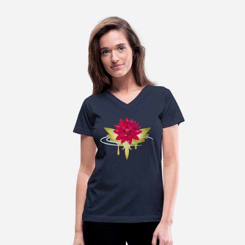 bright red lotus flower in water