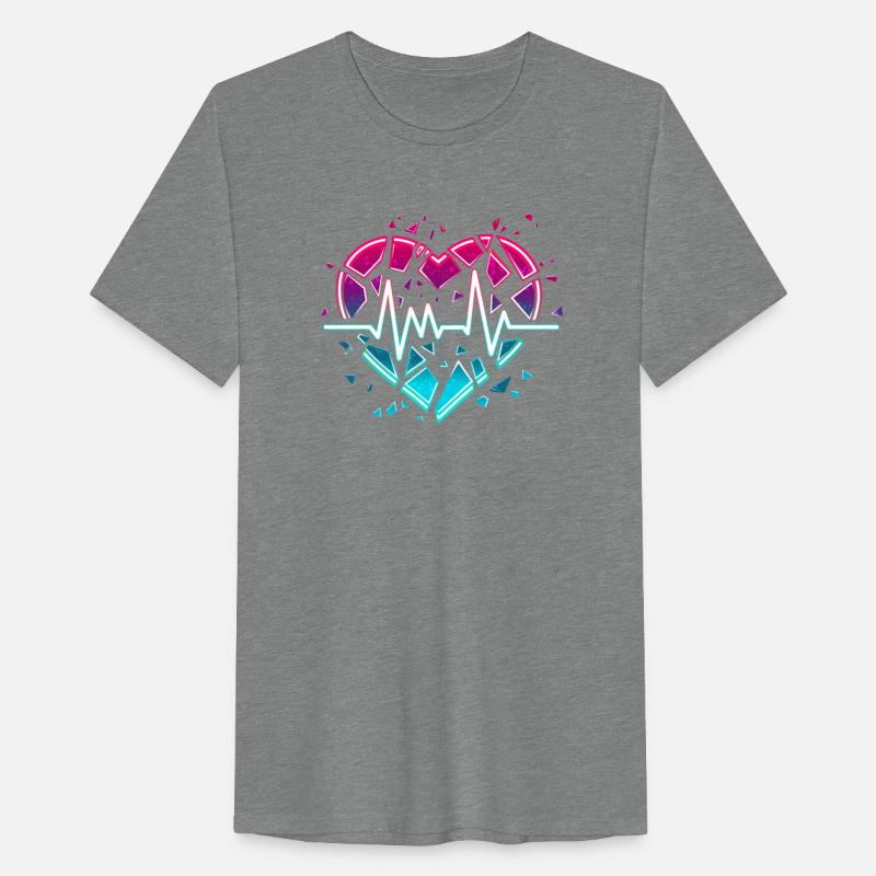 Broken heart with a pulse line