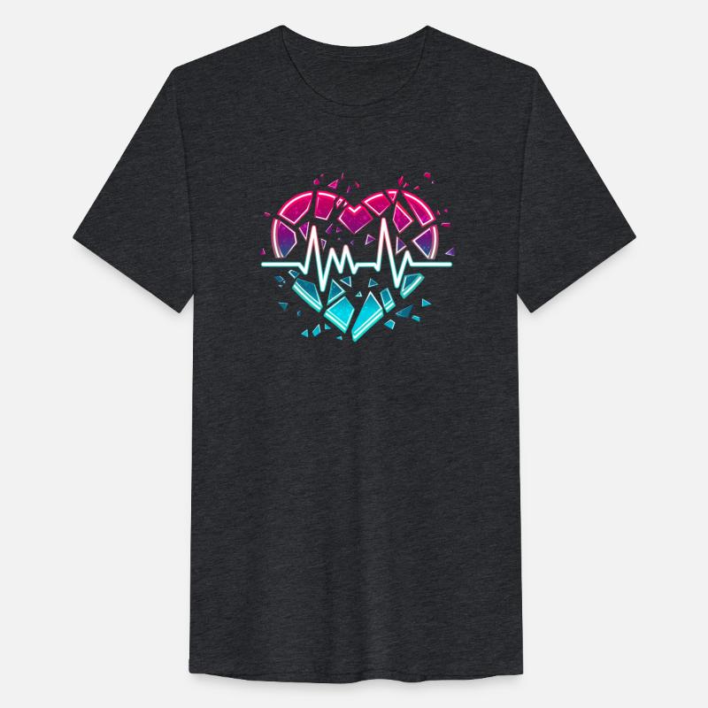 Broken heart with a pulse line