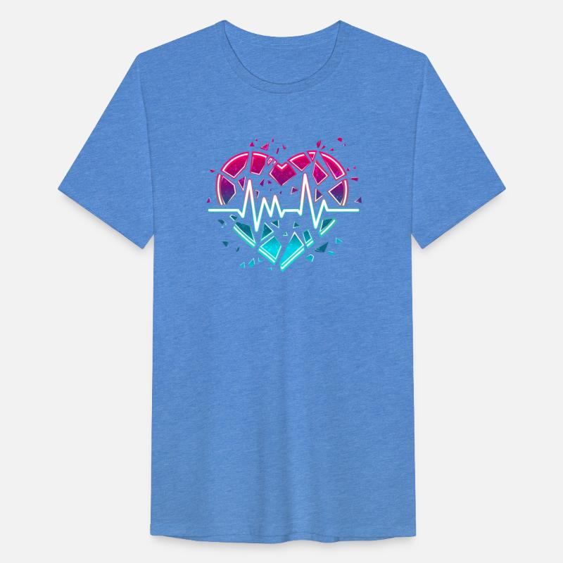 Broken heart with a pulse line