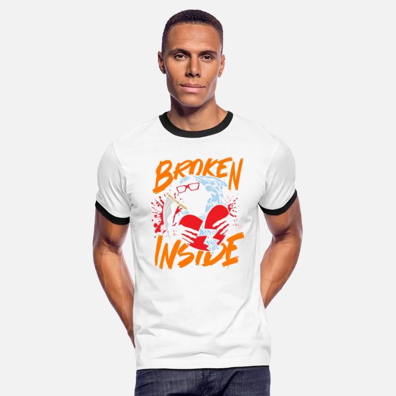 Broken inside | heart and laughing skull