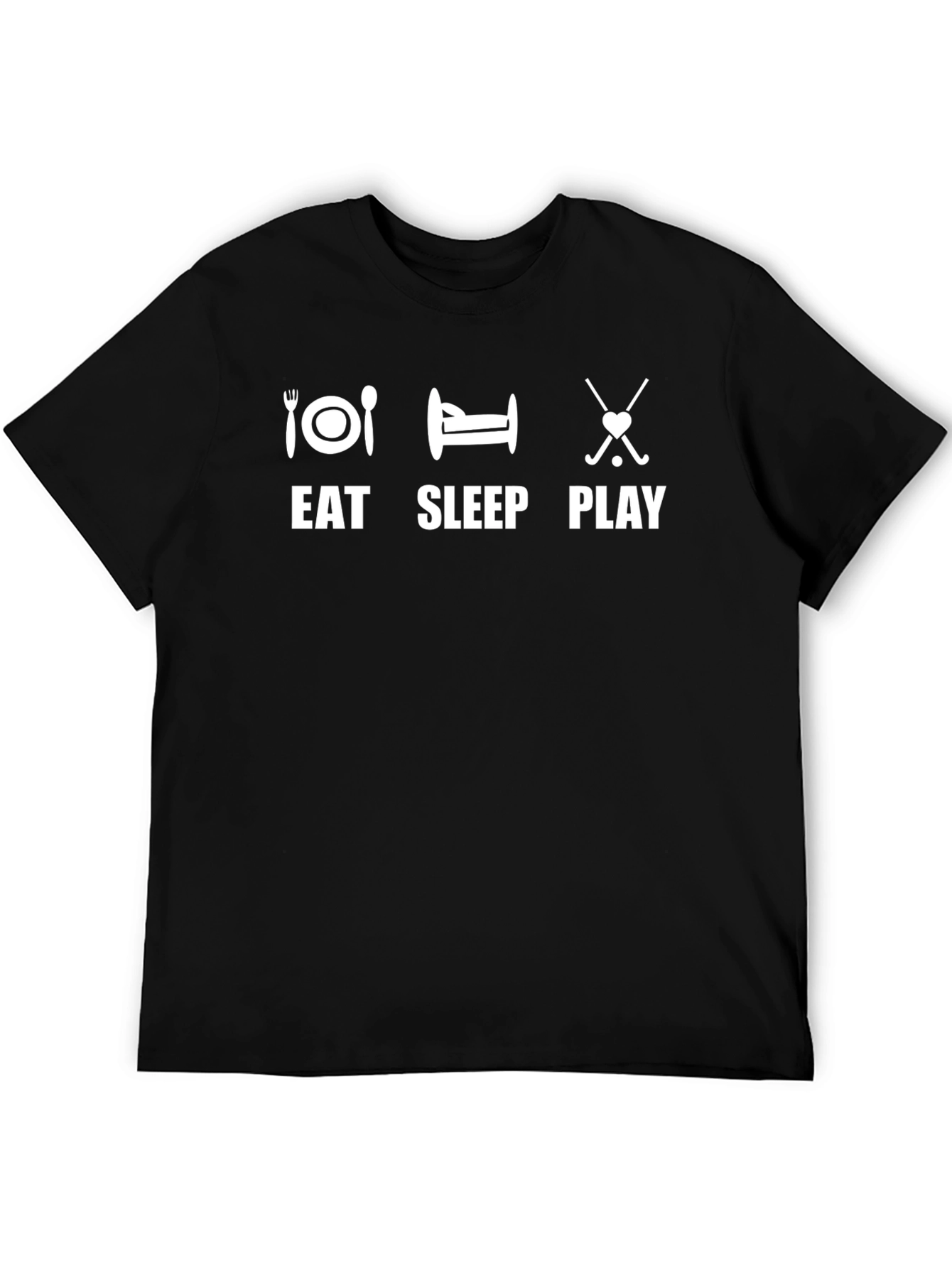 Eat Sleep Play Hockey T-Shirt - Black Cotton Tee