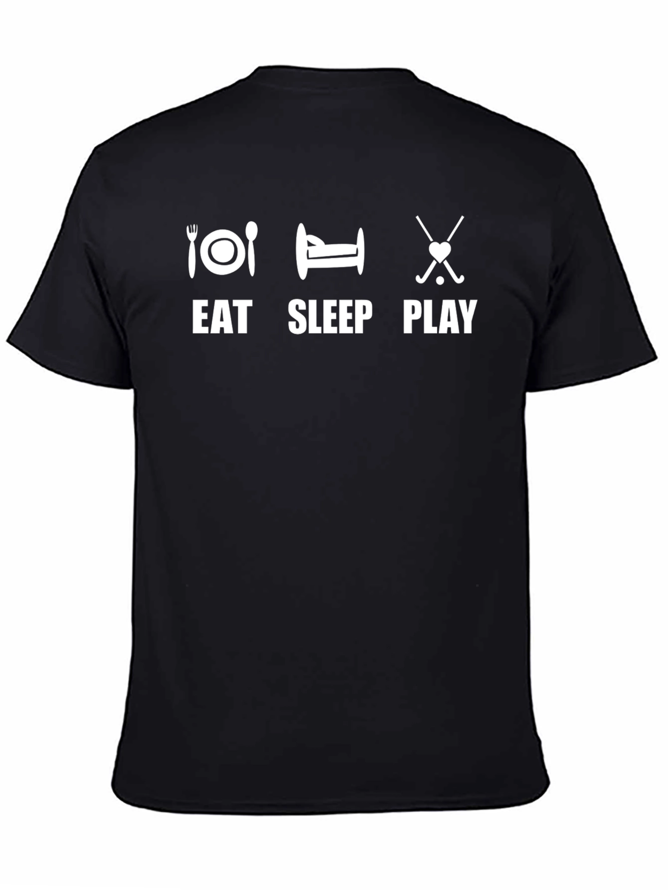 Eat Sleep Play Hockey T-Shirt - Black Cotton Tee