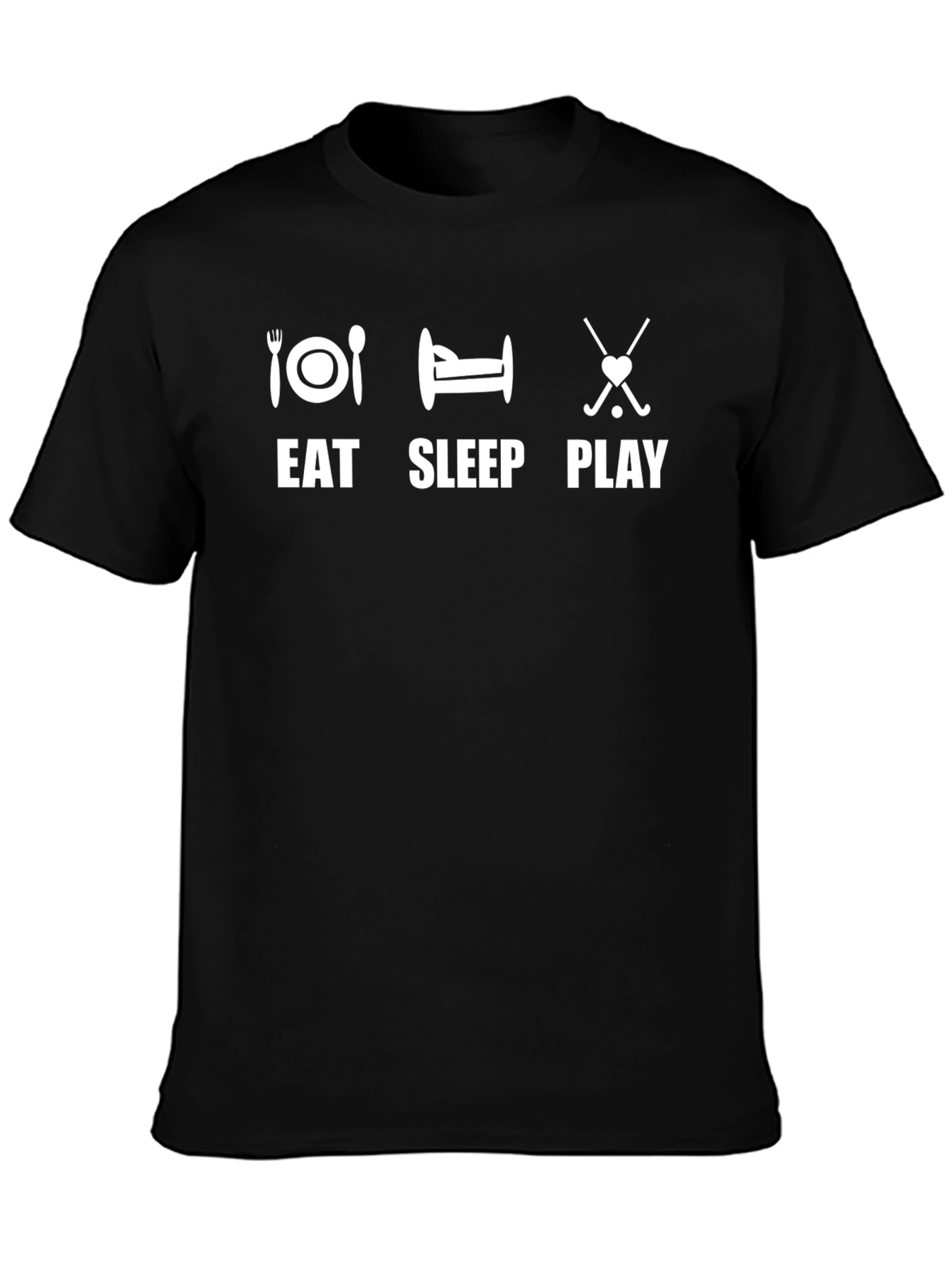 Eat Sleep Play Hockey T-Shirt - Black Cotton Tee