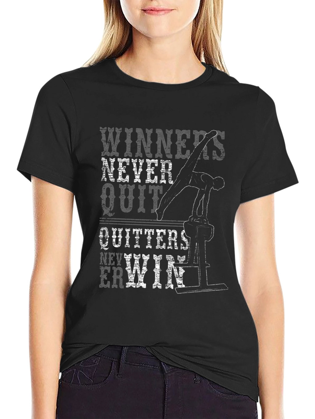 Winners Never Quit T-Shirt Gymnast Motivation