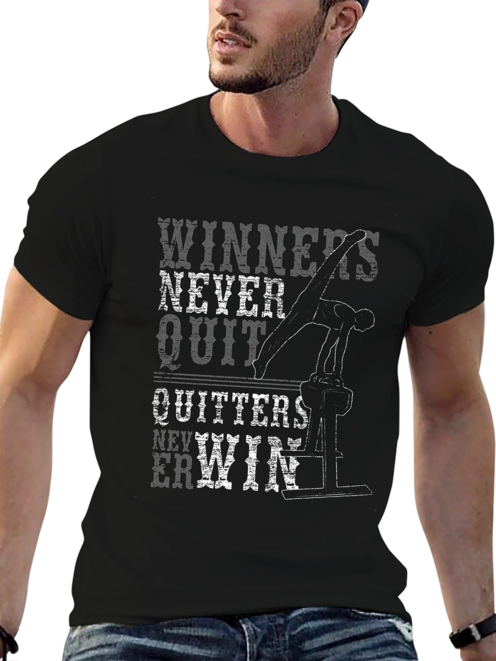 Winners Never Quit T-Shirt Gymnast Motivation