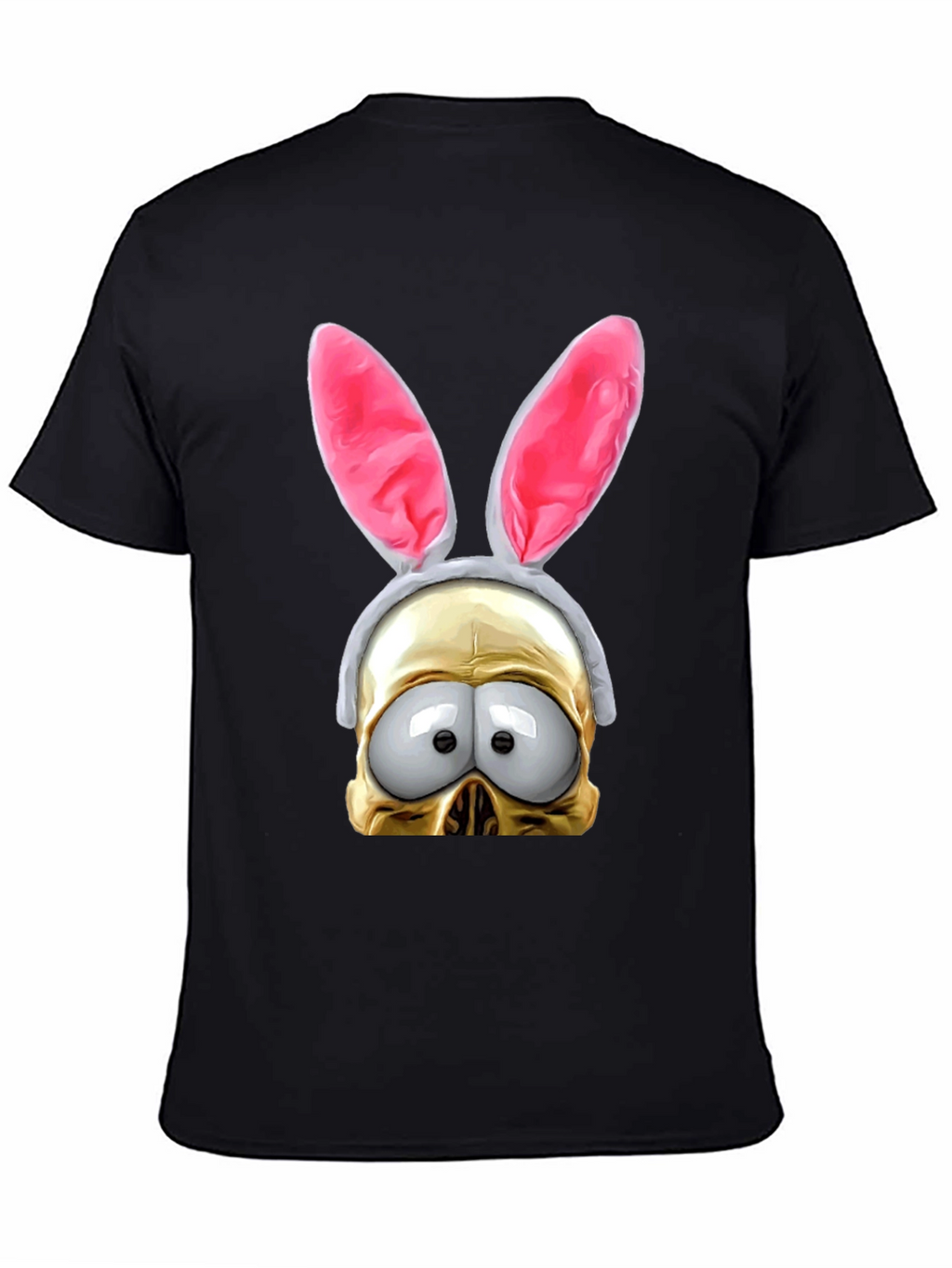 Humorous Bunny Skull Graphic T-Shirt